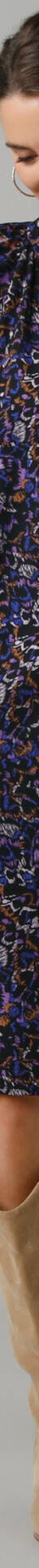 Robe chemisier boutonnée imprimée (noir / bleu) Robe chemisier boutonnée imprimée (noir / bleu)